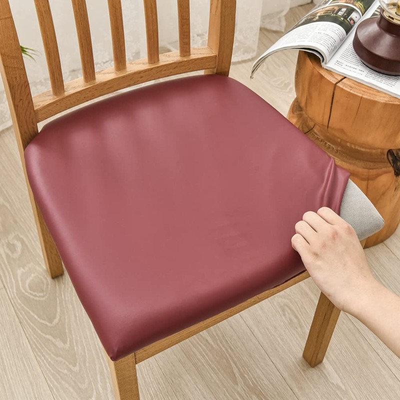 HFCNMY Seat Covers for Dining Chairs, Stretch Waterproof PU Dining