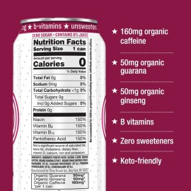 Unbranded Hiball Clean Energy Drink - Wild Berry - Zero Sugar, Zero Calorie 16 fl oz (8-Pa