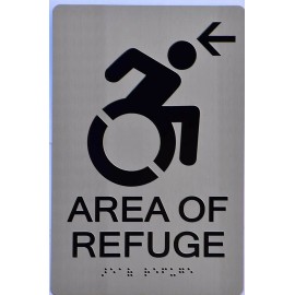 Buildingsigns.com NYC Accessible EXIT Sign -(Aluminium, Brush Silver,Size 6x9) -REF24-1027