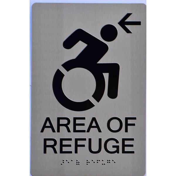 Buildingsigns.com NYC Accessible EXIT Sign -(Aluminium, Brush Silver,Size 6x9) -REF24-1027