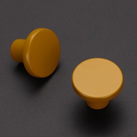 Ravinte 10 Pack Cabinet Knobs Earthy Yellow Kitchen Cabinet Knobs Round Dresser Drawer Pulls Closet Door Pulls 1-1/5 Inch