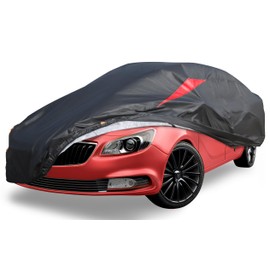 Car Cover Waterproof All Weather, 6 Layers Car Covers for Automobiles, Full Exterior Cover with Zipper, Outdoor Car Cover Sun UV Rain Snow Wind Protection for Sedan (173-183 inch)