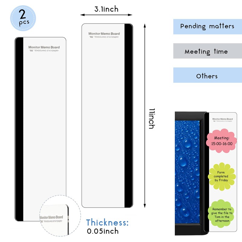 Zonon 2 Pieces Computer Monitor Notes Screen Monitor Memo Board