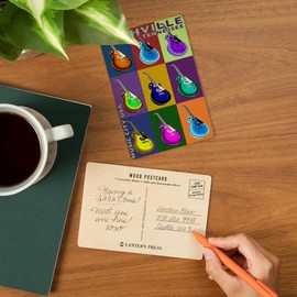 Nashville, Tennessee, Guitar Pop Art (4x6 Birch Wood Postcards, 2-Pack Stationary, Rustic Home Wall Decor)