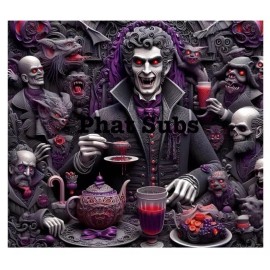 Unbranded 20oz Sublimation Tumbler Wrap 3D Vampires Ready To Press Heat Transfer