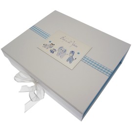 White Cotton Cards Baby's First Years Large Keepsake Box (Blue Toys)
