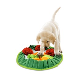 LuckyOpt Slip-Free Dog Snuffle Mat, Dog Feeding Mat Slow Feeder with Hanging Ropeand Relieve Stress, Snuffle Mat for Dogs Rabbits Hamsters to Improve Digestion (Three Flowers)