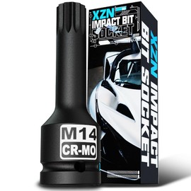 Aiourx 1/2" Drive M14 XZN Triple Square Spline Bit Socket, Metric Size, CR-MO