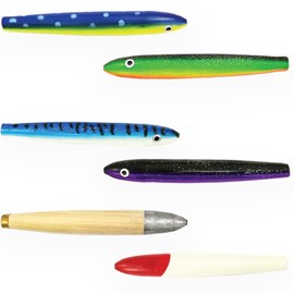 4” Cedar Plugs, 6 Pcs Unrigged, with Lure Bag – Premium Cedar Plug Fishing Lures for Offshore Fishing & Trolling