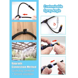 Tesmotor DIY Misters for Outside Patio, 33FT Misting Line + 10 360°Rotatable Misting Nozzles Outdoor Misters for Cooling, Misting System for Patio Garden Lawn Pool Umbrella Trampoline