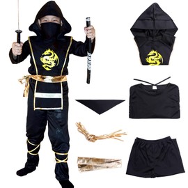 Formemory Cosplay, Halloween, Ninja, Costume, Samurai, Shinobi, Children, Boys, Costume, Party, Event, Christmas, Ninja, Cultural Festival, School Festival, Performance Clothes (M)