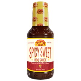 Country Bob's Spicy Sweet BBQ Sauce - Slightly Sweet, Lots Of Heat - A Flavorful Journey for Your Taste Buds - Made with Fresh Ingredients and Love! Fire Up the Grill and Delight in Every Bite - 18 oz