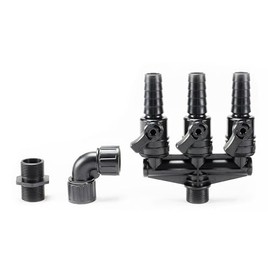 Aquascape 3-Way Adjustable Flow Valve Ultra Pump Fitting, 3/4-inch MPT to 3/4-inch Barbed Fitting, Black, 88026