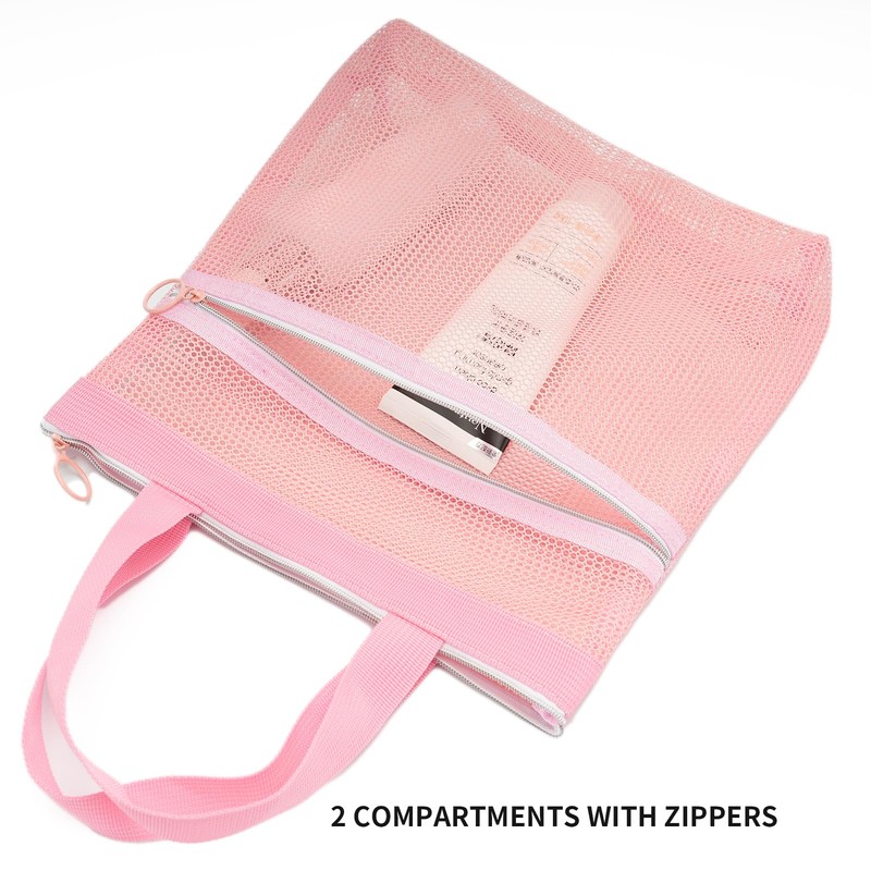 TOPASION Mesh Shower Caddy Bag Portable Small Hanging Toiletry Tote