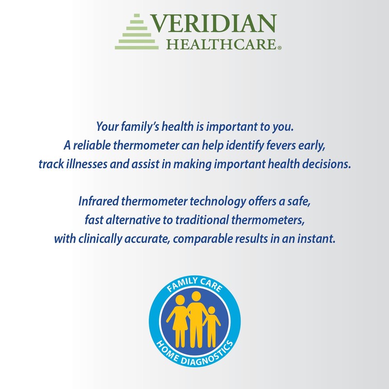 Veridian Temporal Contact Thermometer LCD Display 09-330 1 Each