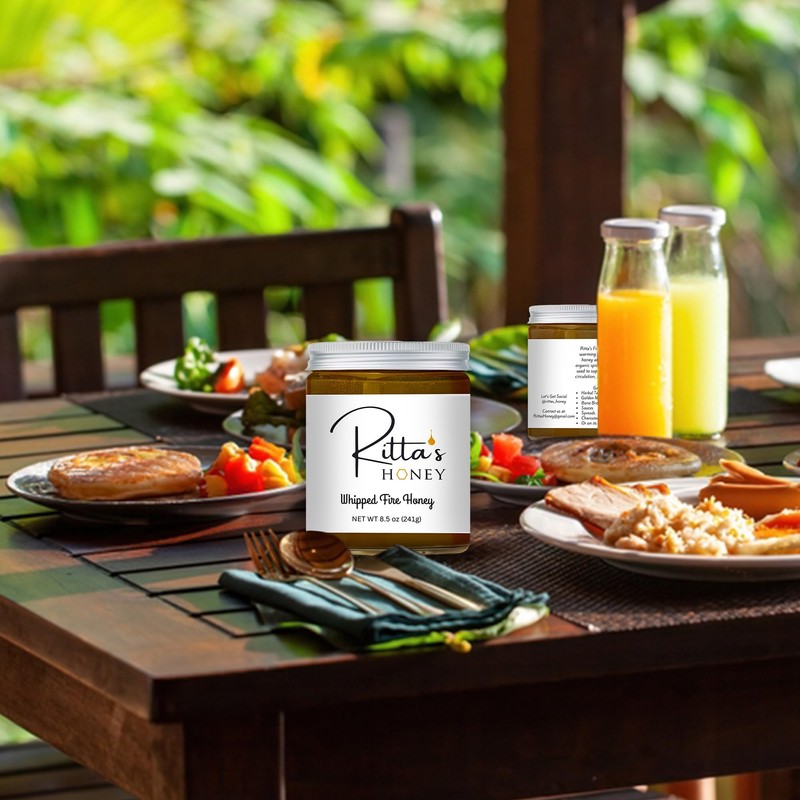 Ritta’s Whipped Fire Honey with Ginger, Turmeric, Cayenne & Cinnamon