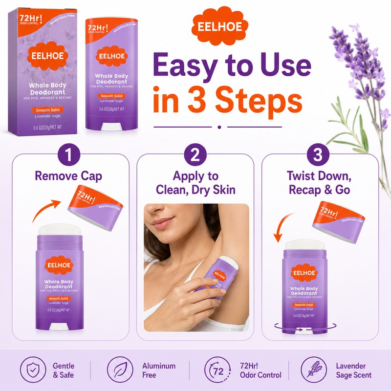 Whole Body Deodorant Stick for Daily Freshness – Compact Antiperspirant