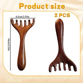2 Pack Massages Combs, Wooden Scalp Massager, Antler Massage Comb for Relaxation, Six-Claw Meridian Massage Comb, Gift for Mom, Lover, Friends, 14×6.5cm