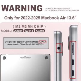 GPXIIZ Case Compatible with MacBook Air 13.6 Inch M4 M3 M2 Protective Case 2025 2024 2023 2022 Release A3240 A3113 A2681, Ultra Thin Hard Shell Snap Case Cover 13.6 Inches, Pink