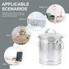 BESPORTBLE Galvanized Trash Can Mini Desktop Wastebasket with Lid and