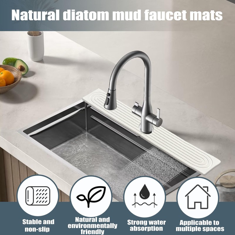 Stargaz Faucet Mat For Kitchen Sink，Sink stone quick dry around