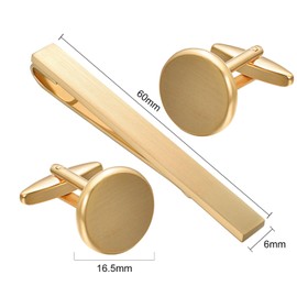 Asienice Men's Cuff Links Tie Pin Round Jewellery for Business, copper, No Gemstone
