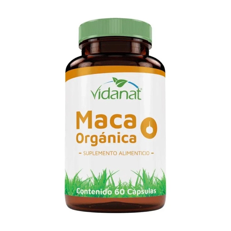 Suplemento Alimenticio De Maca Organica 60 Caps Vidanat Sabor Sin