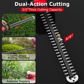 ThagBrco Hedge Trimmer Compatible for Milwaukee M18 18V Battery，Cordless Electric Hedge Trimmer with 1600RPM Brushless Motor, 22'' Dual-Action Blade with 3/5'' Cutting Capacity (NO Battery)