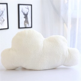 TROYSINC Wolken Cuddly Toy Cushion Plush Toy Plush Decorative Cushion Fabric Plush Cushion Birthday Gift for Children, Decor Children's Room Home Bedroom (White, 25 x 13 cm)