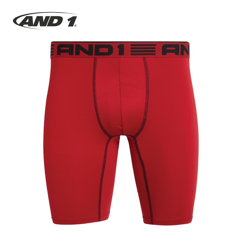 AND1 Mens Boxer Briefs - 6 Pack Platinum Performance Long