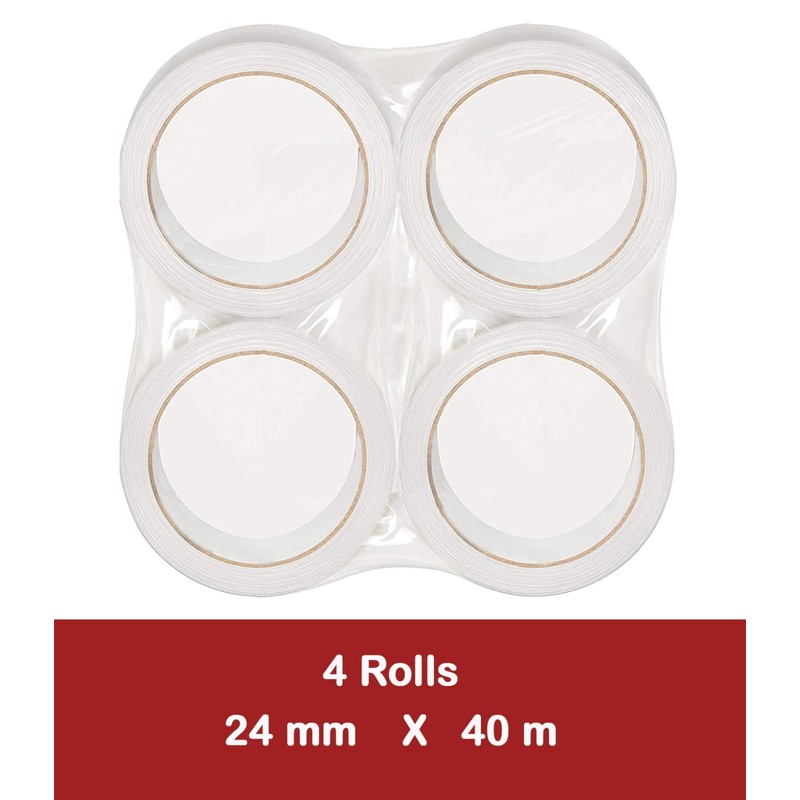 4 Pack Transparent Tape 24mm x 40m | Clear Packaging