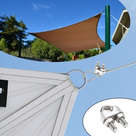 PuretéavHom Pack of 12 Wire Rope Clamps 2 mm Stainless Steel 304 DIN741 Rope Clamp M2 Wire Rope Clips Bow Rope Clamp Steel Cable Connector for Wire Rope Rope Clamp 2 mm Washing Line Awning Fixed