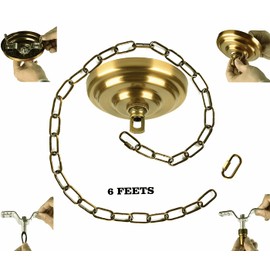 ROJOSER Heavy Duty Canopy Kit and 3.2 feet Pendant Light Fixture Chain for Chandelier or Swag Light Fixtures,Vintage Gold Copper