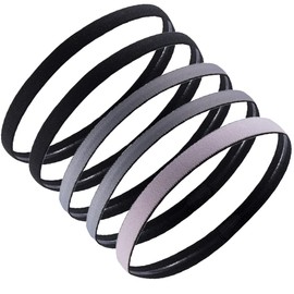 Winuin Hair Band, Sweatband, Slim Sports Sweatband, Face Washing, Lightweight, Elastic, Anti-Slip, Yoga, Running, Gym, Unisex, Ultra Fine Moisture Wicking Quick Drying Type (Set of 5)