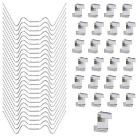 100 pcs Greenhouse Glass Clips, Green House Clips for Glass Pans, Garden Greenhouse Glazing Fixing Clips, Stainless Steel Glazing Clips for Glass House Panels(50 W Glazing Clips & 50 Z Overlap Clips)