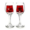 Enesco Love You Wine Glass Set, 8.5", Multicolor