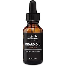 Mountaineer Brand Beard Oil (1 oz) 100% All Natural Premium Beard Oil For Men, Beard Conditioner, Softener & Beard Growth for Men - Grooming Beard Maintenance Treatment (Pine Tar)