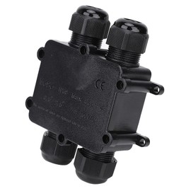 Waterproof IP68 External Junction Box, 4-Way H Type Electrical Junction Box Joint Outer Size Approx 112.54 x 93.3 x 35.3mm