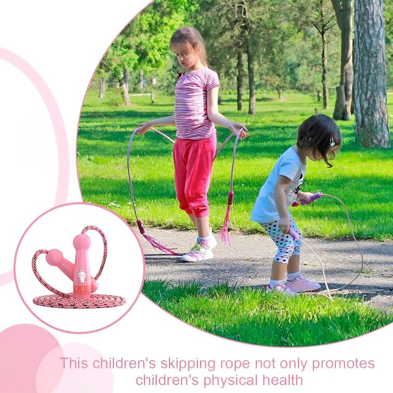 SGERUFZ Adjustable Children's Jump Rope with Cartoon Wooden Handle, Gifts