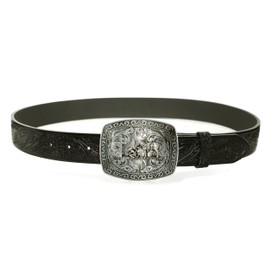 GURANSE Kneeling Prayer And Nice Horse & Bull Head Belt Buckle With Western Cowboy Symbol Style