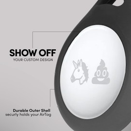 Case-Mate AirTag mit Gurt, robuster Sport-Schlüsselanhänger, robuster Gurt-Hülle für AirTags, schützende Air-Tag-Hülle für Rucksack, Gepäck, Katze und Hundehalsband (4 Stück - Schwarz)