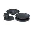 Artesa Organics Atmosfera Slate Gray Ceramic Dinnerware Set, Handmade, 4-Piece