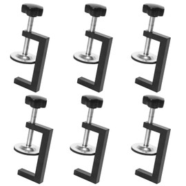 Pack of 6 C Clamps, 15-55 mm Table Clamp, Adjustable Screw Clamps, Clamping Range, Stainless Steel, Heavy Fixture Clamp for Clamps, Clamps & Tensioners, Woodworking Tool, DIY & Car Repair