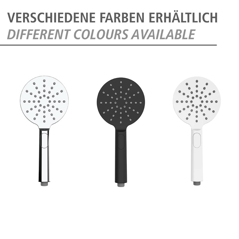 WENKO Shower Head Design, White, Durable Universal Hand Shower, Stylish