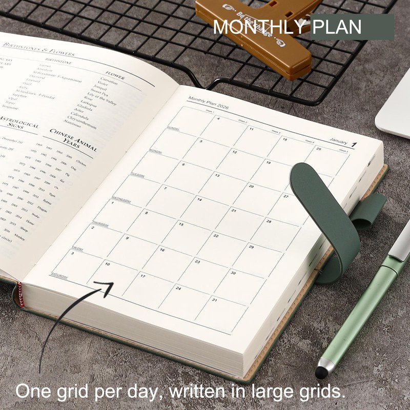 Mljtoyo 2026 Day to Page Diary A5 January 2026 to