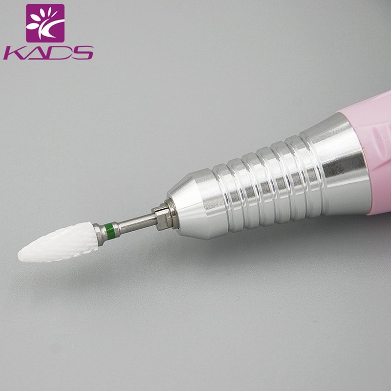 KADS 3Pcs Ceramic Nail Drill Bit Flame/Bullet Shaped Electric Rotary