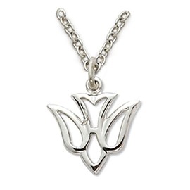 TrueFaithJewelry Sterling Silver Dove Pendant Charm Necklace, 1/2 Inch