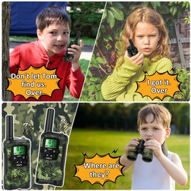 Walkie Talkies for Kids Toys for Boys Aged 5+ Outdoor Toys 2 Way Radio 22 Channel 3 Miles Range for Camp Hunt Adventure Game Birthday 6 7 8 9 10 Year Old Boys Gifts (Green)