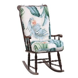 Zorpupoa Rocking Chair Cushions Set, Thicken Rocking Chair Pads with Ties, Soft Seat Pads Cushion Tufted Back and Seat Cushion Chair Pads for Home, Kitchen, Office (Beige Leaf)