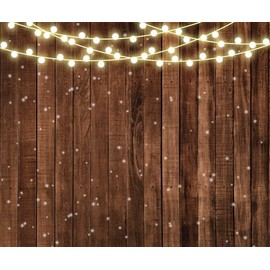 Pnylzzyxh Rustic Wood String Lights - Brown Wood - Vintage Farmhouse Wedding & Party Backdrop - 10x8ft